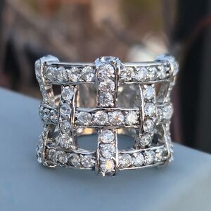 NEW 925 Sterling Silver Designer Signed RP Diamonique Size 5.25 Ring NWOT 💎